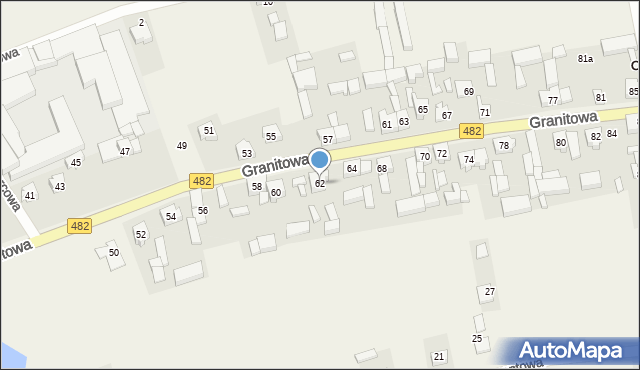 Olszowa, Granitowa, 62, mapa Olszowa