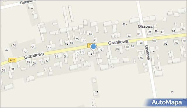 Olszowa, Granitowa, 76, mapa Olszowa