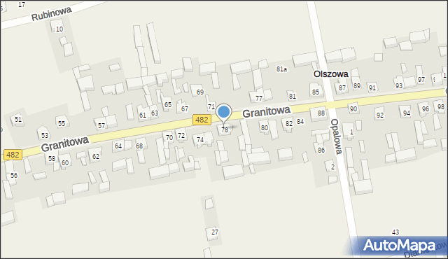 Olszowa, Granitowa, 78, mapa Olszowa