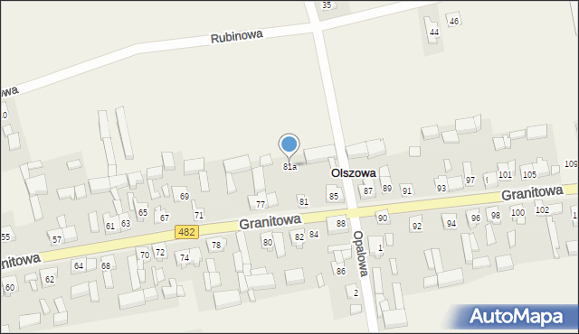 Olszowa, Granitowa, 81a, mapa Olszowa