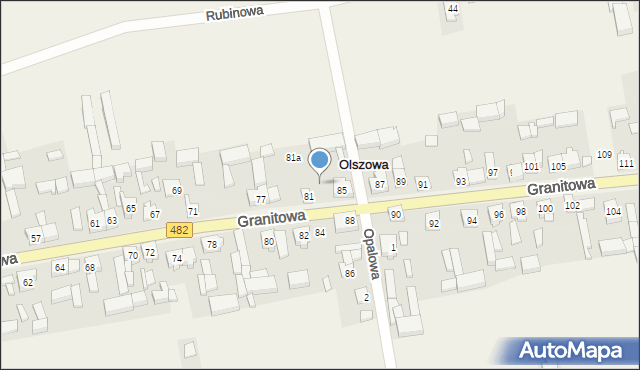 Olszowa, Granitowa, 83, mapa Olszowa