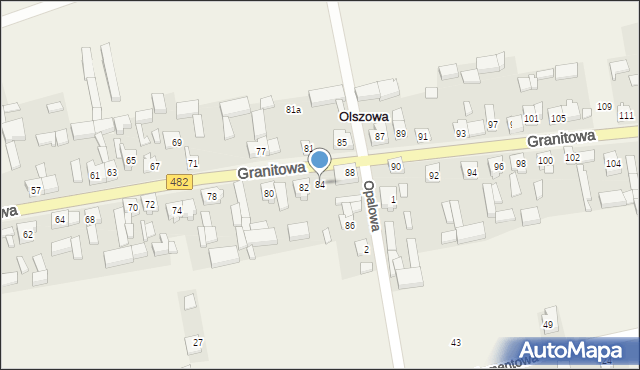 Olszowa, Granitowa, 84, mapa Olszowa