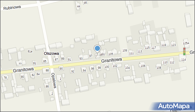 Olszowa, Granitowa, 99, mapa Olszowa