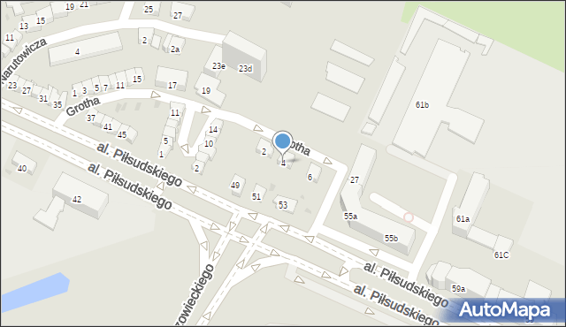 Olsztyn, Grotha Józefa, 4, mapa Olsztyna