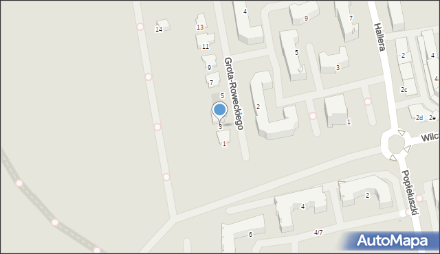 Olsztyn, Grota-Roweckiego Stefana, gen., 3, mapa Olsztyna