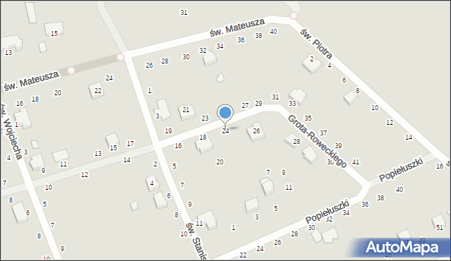Opoczno, Grota-Roweckiego Stefana, gen., 24, mapa Opoczno