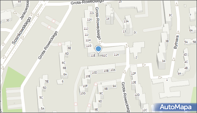 Opole, Grota-Roweckiego Stefana, gen., 11D, mapa Opola