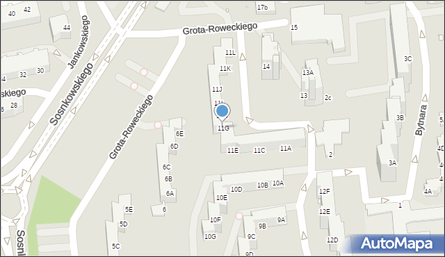 Opole, Grota-Roweckiego Stefana, gen., 11G, mapa Opola
