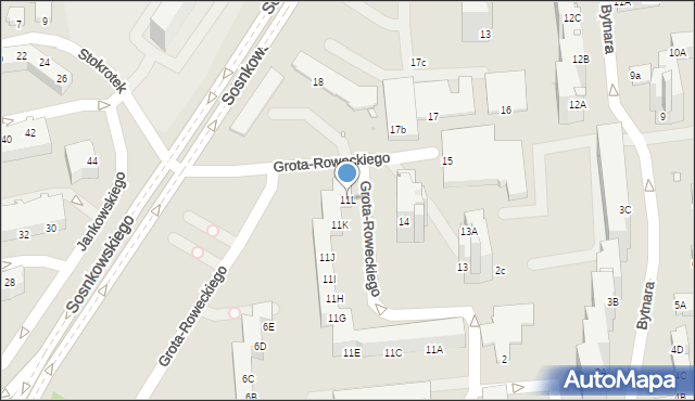 Opole, Grota-Roweckiego Stefana, gen., 11L, mapa Opola