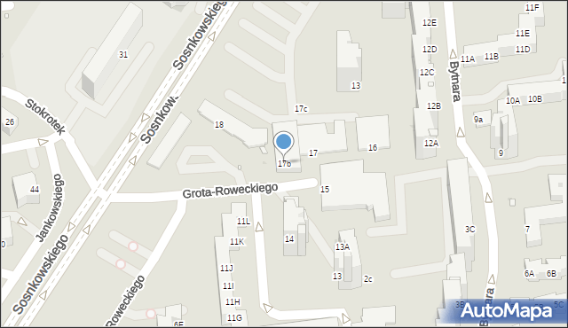 Opole, Grota-Roweckiego Stefana, gen., 17b, mapa Opola