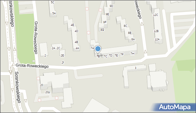 Opole, Grota-Roweckiego Stefana, gen., 7B, mapa Opola