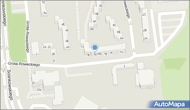 Opole, Grota-Roweckiego Stefana, gen., 7C, mapa Opola
