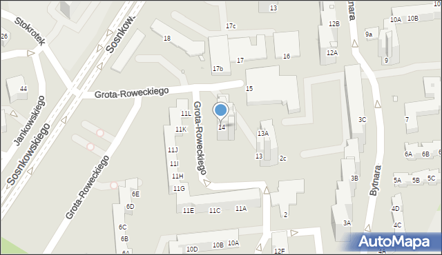 Opole, Grota-Roweckiego Stefana, gen., 14, mapa Opola