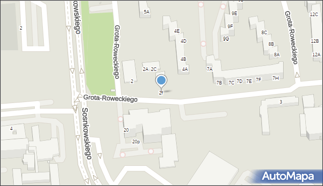 Opole, Grota-Roweckiego Stefana, gen., 2f, mapa Opola