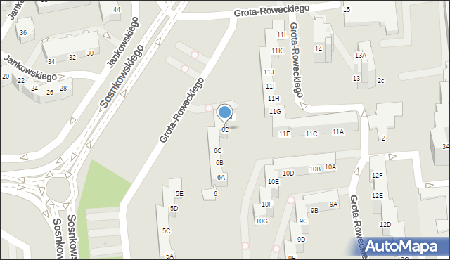Opole, Grota-Roweckiego Stefana, gen., 6D, mapa Opola