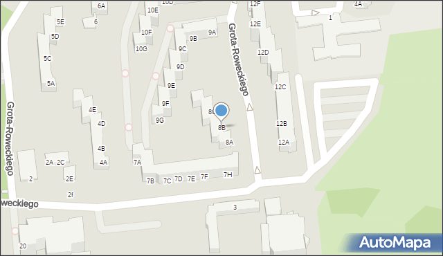 Opole, Grota-Roweckiego Stefana, gen., 8B, mapa Opola