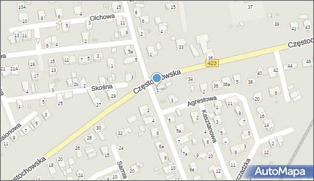 Opole, Grudzicka, 1, mapa Opola