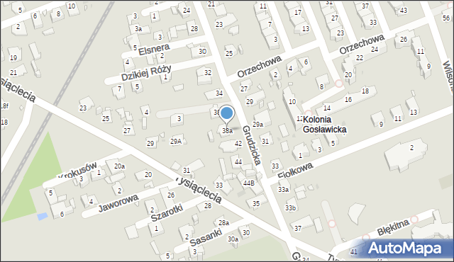 Opole, Grudzicka, 38a, mapa Opola