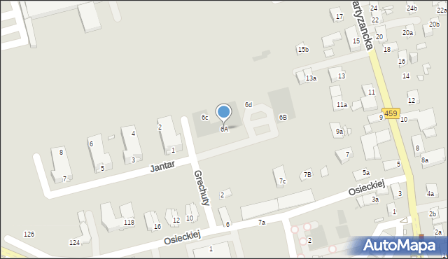 Opole, Grechuty Marka, 6A, mapa Opola