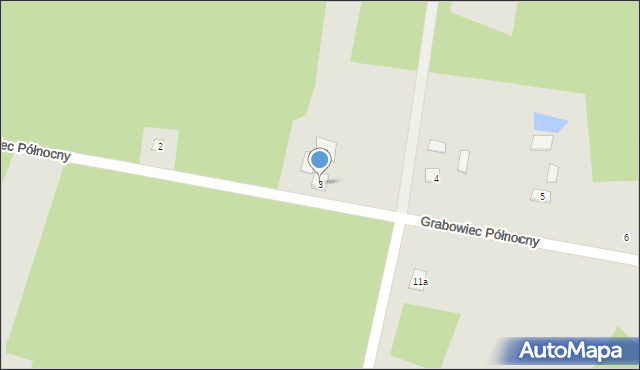 Osiek, Grabowiec Północny, 3, mapa Osiek