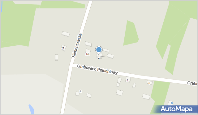 Osiek, Grabowiec Południowy, 1, mapa Osiek