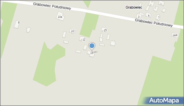 Osiek, Grabowiec Południowy, 13, mapa Osiek