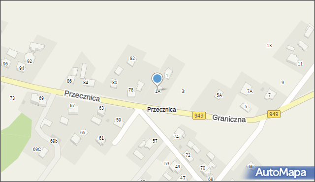 Osiek, Graniczna, 1A, mapa Osiek