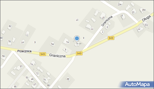 Osiek, Graniczna, 7, mapa Osiek