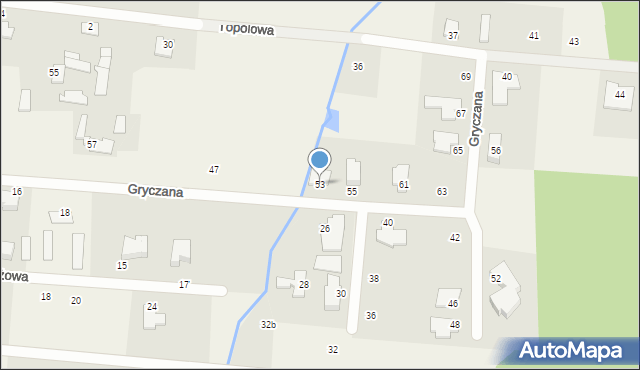 Osielsko, Gryczana, 53, mapa Osielsko