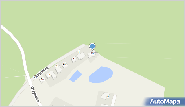 Osielsko, Grzybowa, 10, mapa Osielsko