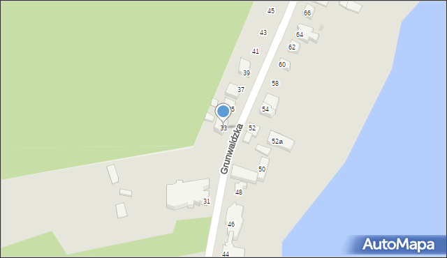 Ośno Lubuskie, Grunwaldzka, 33, mapa Ośno Lubuskie