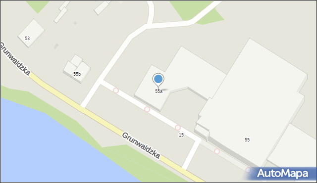 Ostróda, Grunwaldzka, 55a, mapa Ostróda