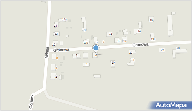 Ostrów Wielkopolski, Gronowa, 6, mapa Ostrów Wielkopolski