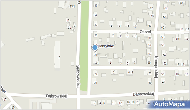 Ostrowiec Świętokrzyski, Grabowiecka, 26, mapa Ostrowiec Świętokrzyski
