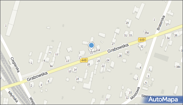 Ostrzeszów, Grabowska, 21, mapa Ostrzeszów