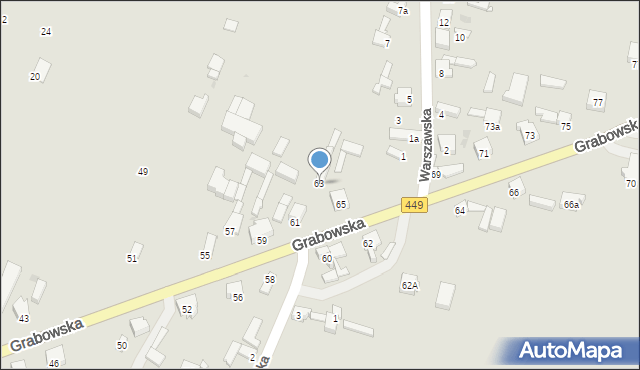 Ostrzeszów, Grabowska, 63, mapa Ostrzeszów