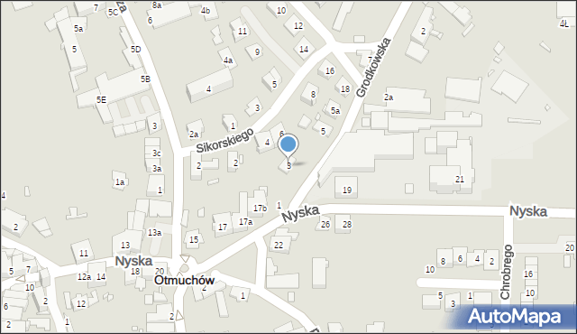 Otmuchów, Grodkowska, 3, mapa Otmuchów