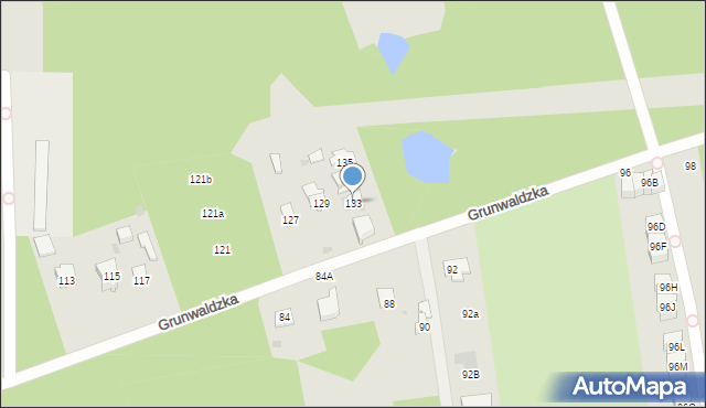 Otwock, Grunwaldzka, 133, mapa Otwock