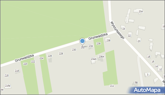 Otwock, Grunwaldzka, 232, mapa Otwock