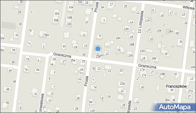 Ożarów Mazowiecki, Graniczna, 22a, mapa Ożarów Mazowiecki