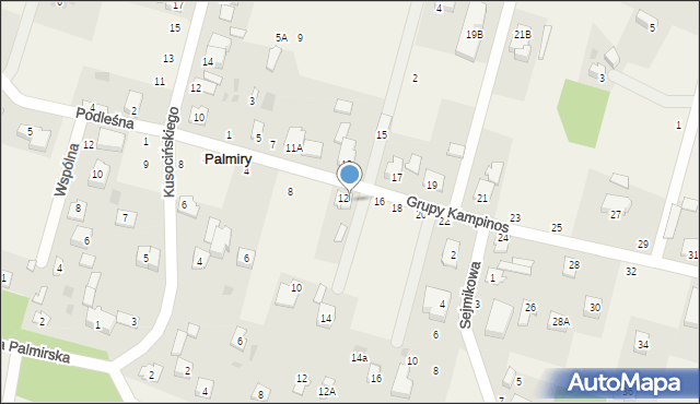 Palmiry, Grupy Kampinos, 12A, mapa Palmiry