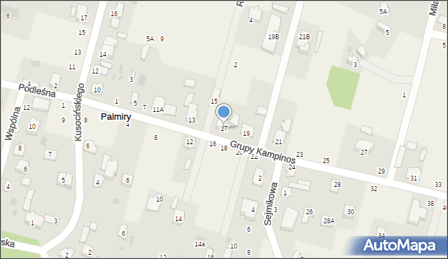 Palmiry, Grupy Kampinos, 17, mapa Palmiry