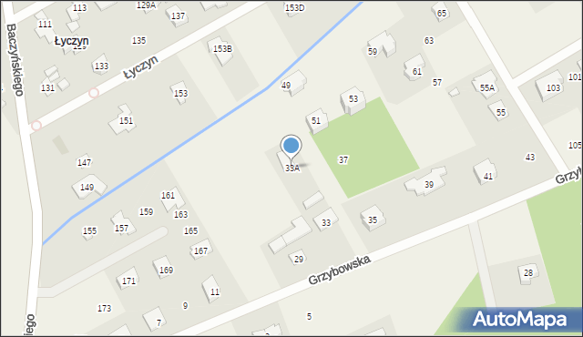 Parcela-Obory, Grzybowska, 33A, mapa Parcela-Obory