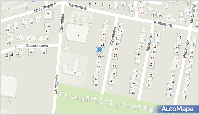 Piekary Śląskie, Granitowa, 28, mapa Piekary Śląskie