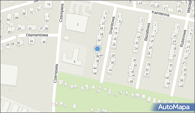 Piekary Śląskie, Granitowa, 34, mapa Piekary Śląskie