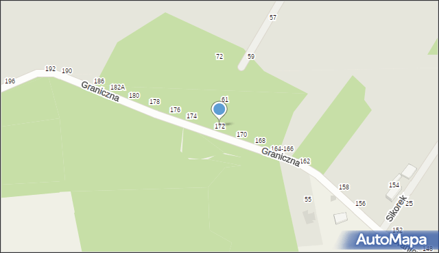 Piotrków Trybunalski, Graniczna, 172, mapa Piotrków Trybunalski