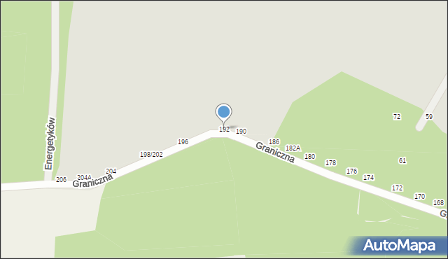 Piotrków Trybunalski, Graniczna, 192, mapa Piotrków Trybunalski