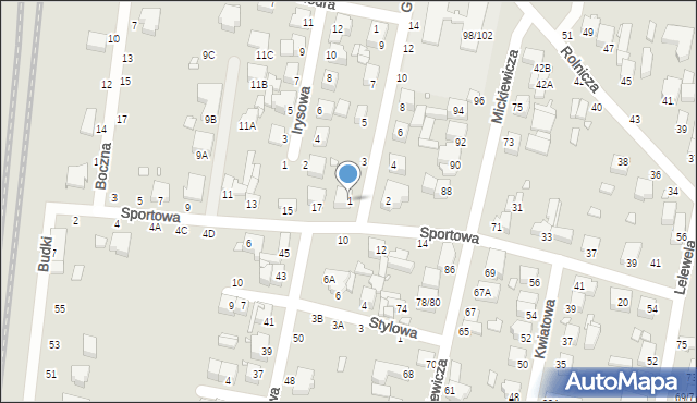 Piotrków Trybunalski, Grażyny, 1, mapa Piotrków Trybunalski