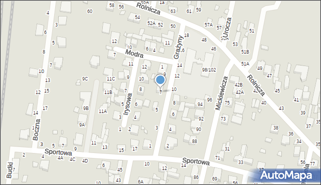 Piotrków Trybunalski, Grażyny, 7, mapa Piotrków Trybunalski