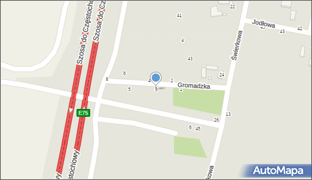 Piotrków Trybunalski, Gromadzka, 3, mapa Piotrków Trybunalski